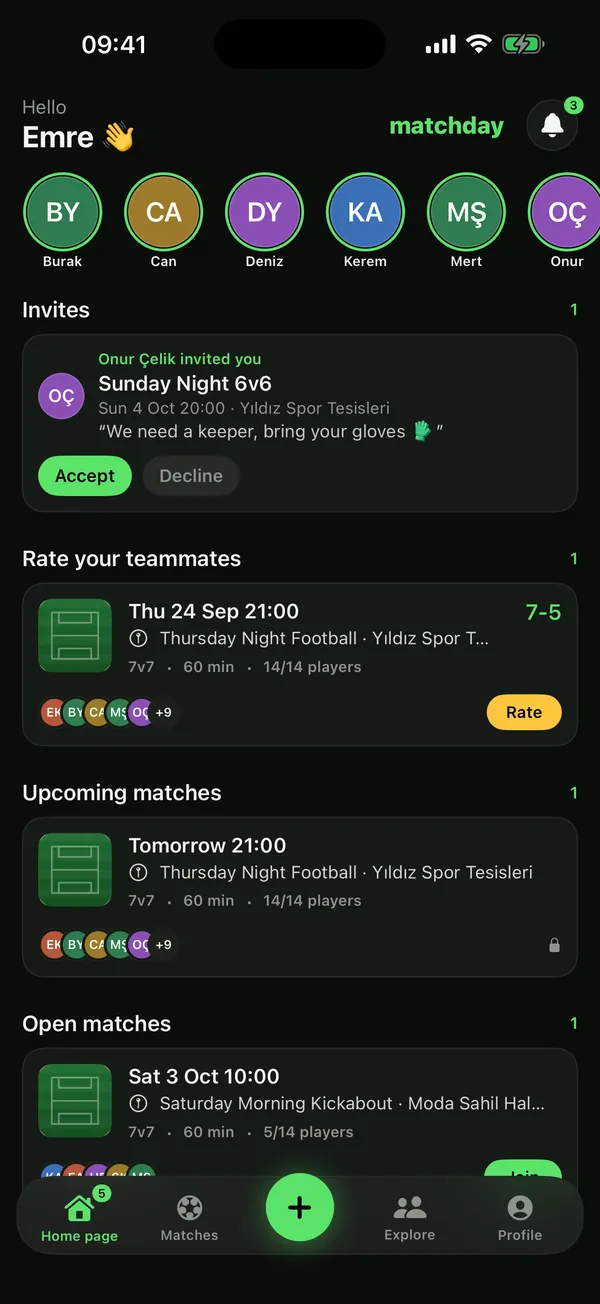 Your weekly match, sorted