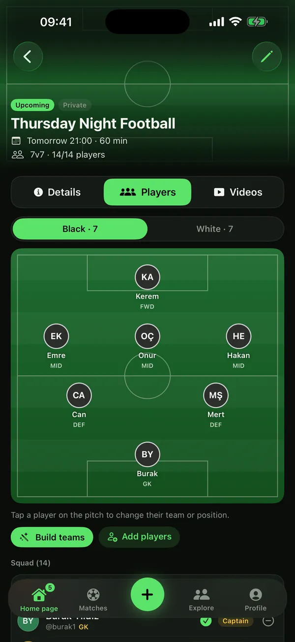 Line up your team